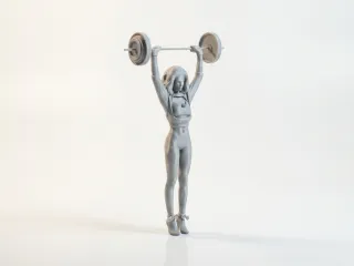 Lady Weightlifting Figurine Female Fitness 3D Printable