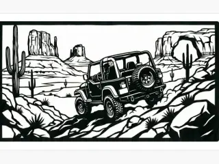 Wallart Jeep Wrangler single color