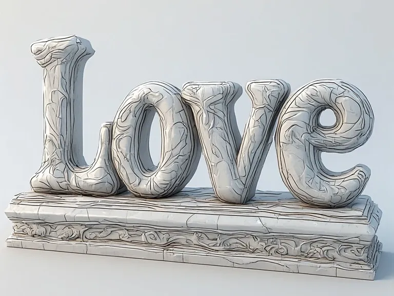 3D Love Text