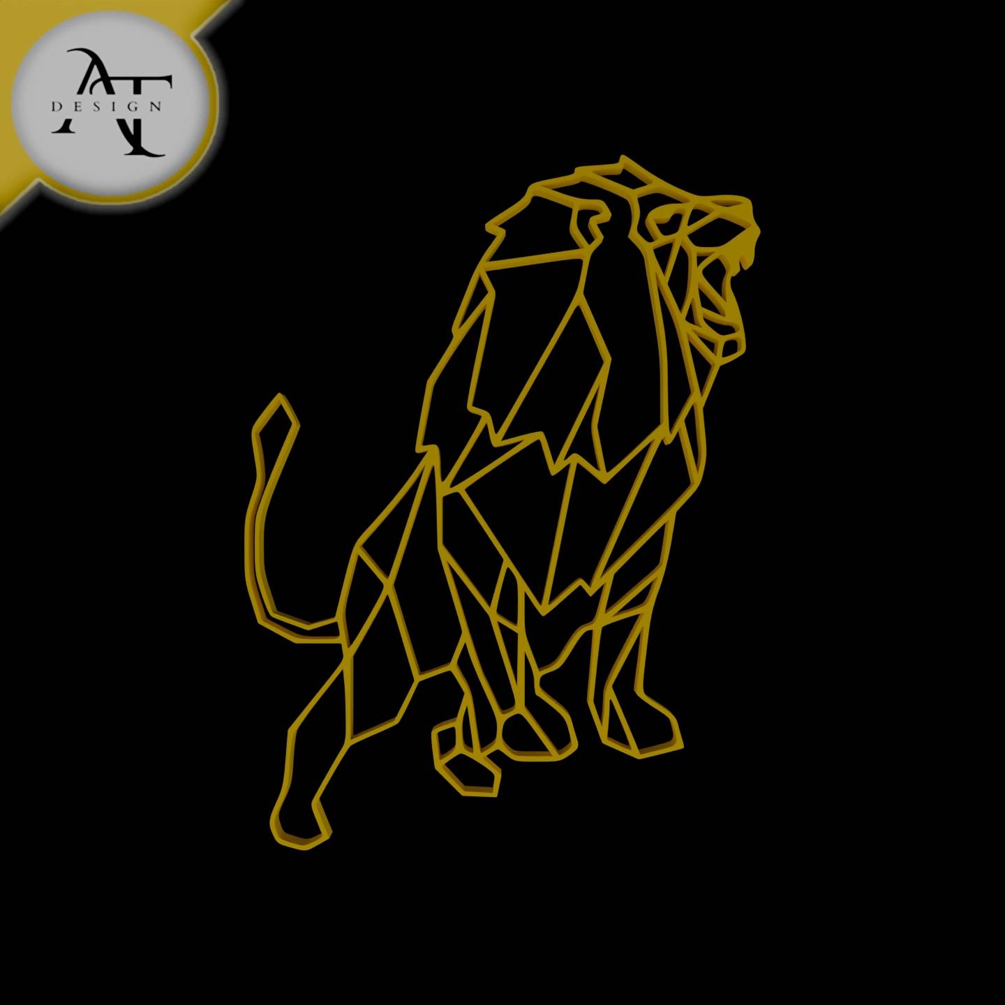 Lion - Geometric - 2D Wall Art Decor