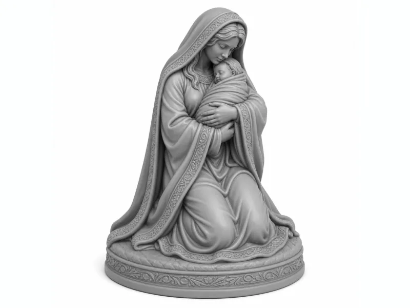 Kniende Madonna mit Kind - Krippenszene