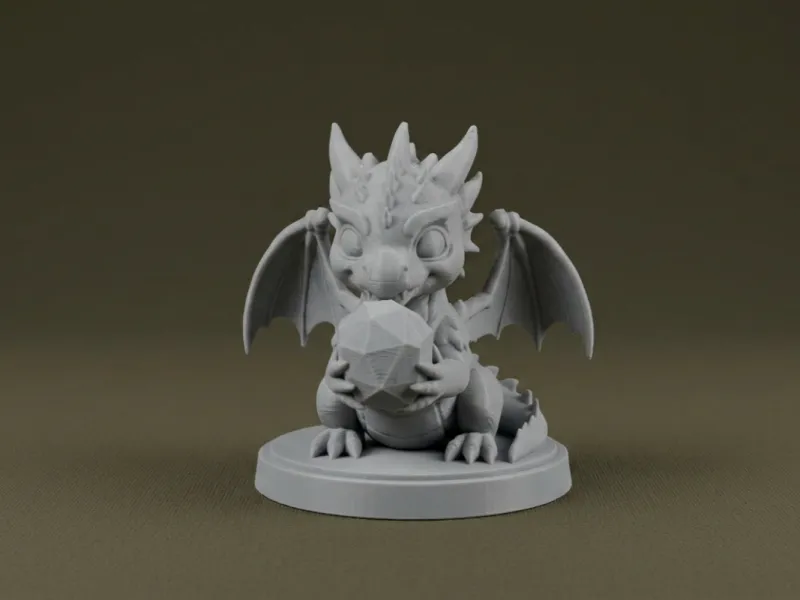 Baby Dragon with Crystal Figurine