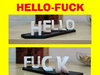 Ambigram: HELLO / FUCK