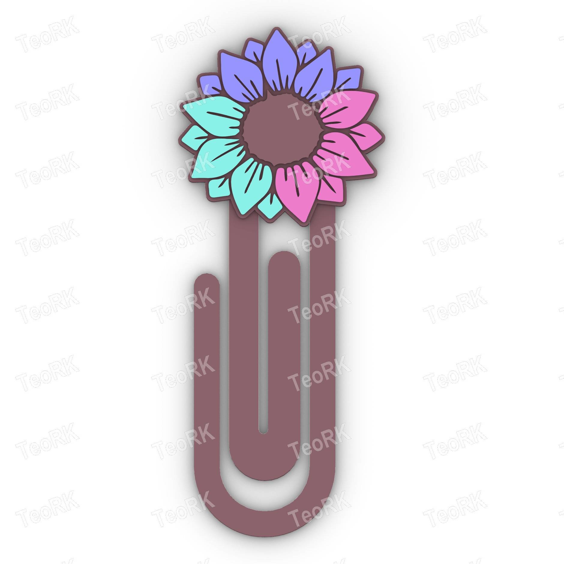 Paperclip sunflower wrap - bookmark