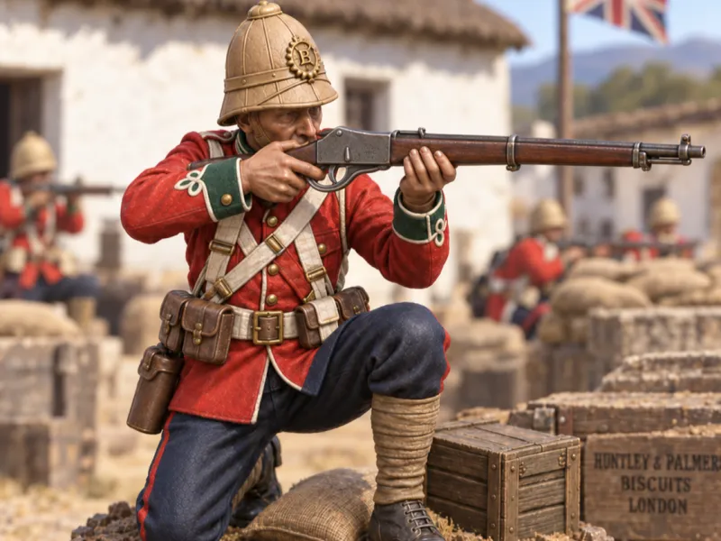 Soldado raso inglês do 24º Regimento de Infantaria na Zululândia, escala de 54 mm
