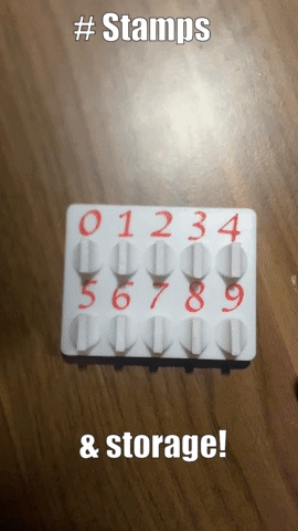 Piccoli timbri numerici con contenitore
