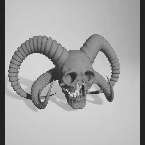Doom Demon 4Horn Boss Devil Head Skull Decoration Collection