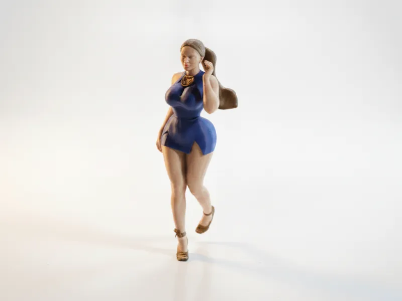 Curvy Lady In Dress Female Figure 3D Printable