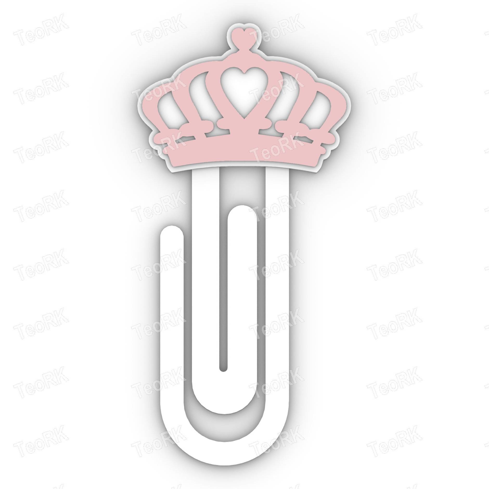 Paperclip Queen princess crown - bookmark
