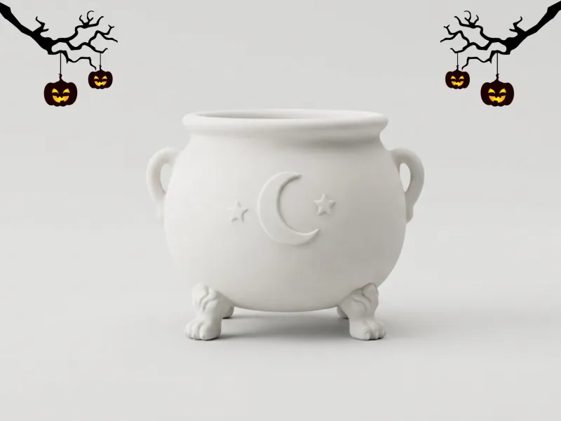 Witch Cauldron - Halloween Bowl 3D Model