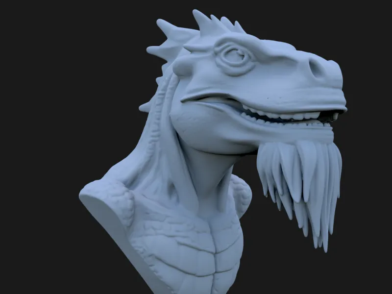 Bearded Dragon Bust 3D STL Printable 3D Model STL 3D print m