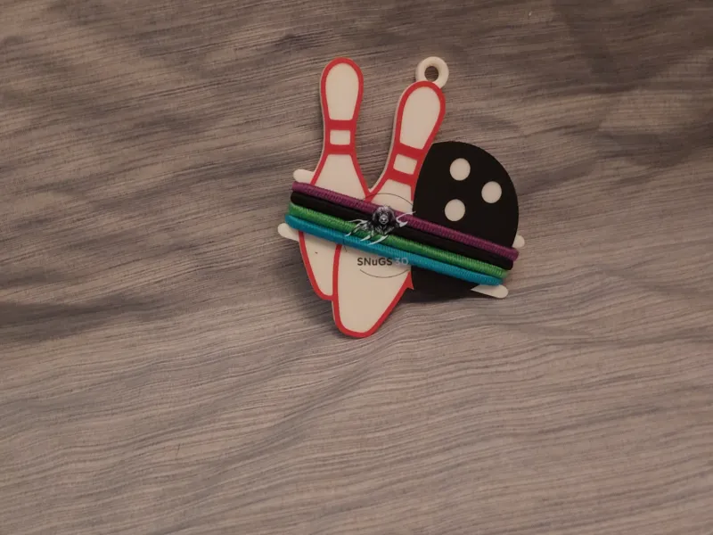 Bowling Hair Tie Bag Tag Keychain xl
