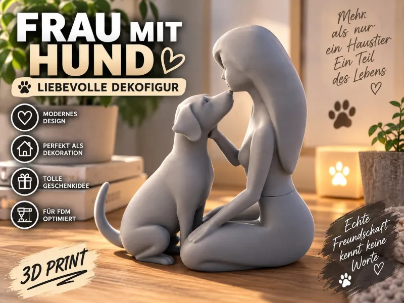 Frau mit Hund – Liebevolle Dekofigur