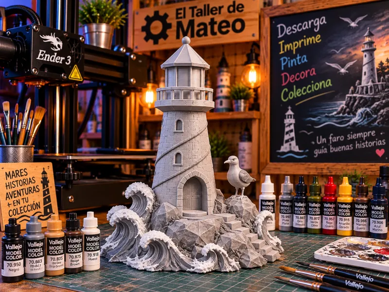 Faro+junto+al+Mar+de+Tamaño+Grande,