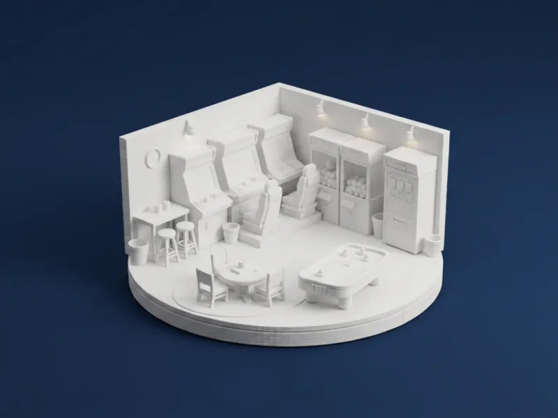 Arcade Room Interior Set