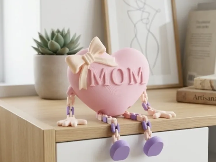 Mom Heart Flexi Figurine - Mother’s Day Collectible