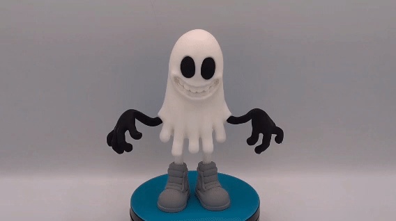 Retro Ghost Figure — Multipart Multicolor Print