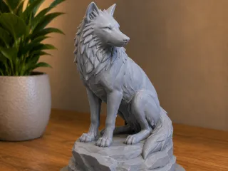 Guardian of the North Wolf Statue