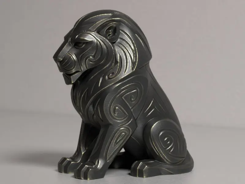 Estatueta tribal de leão