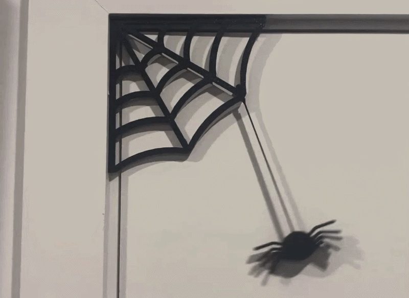 Décoration de porte en toile d'araignée