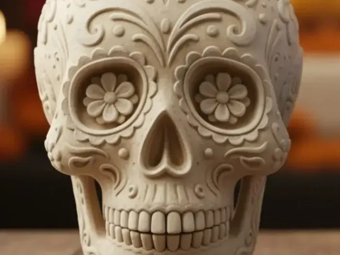teschio floreale día de los muertos