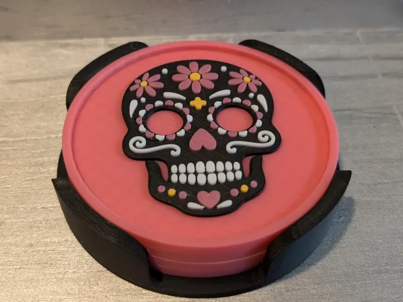 Sugar Skull Coasters Set of 4