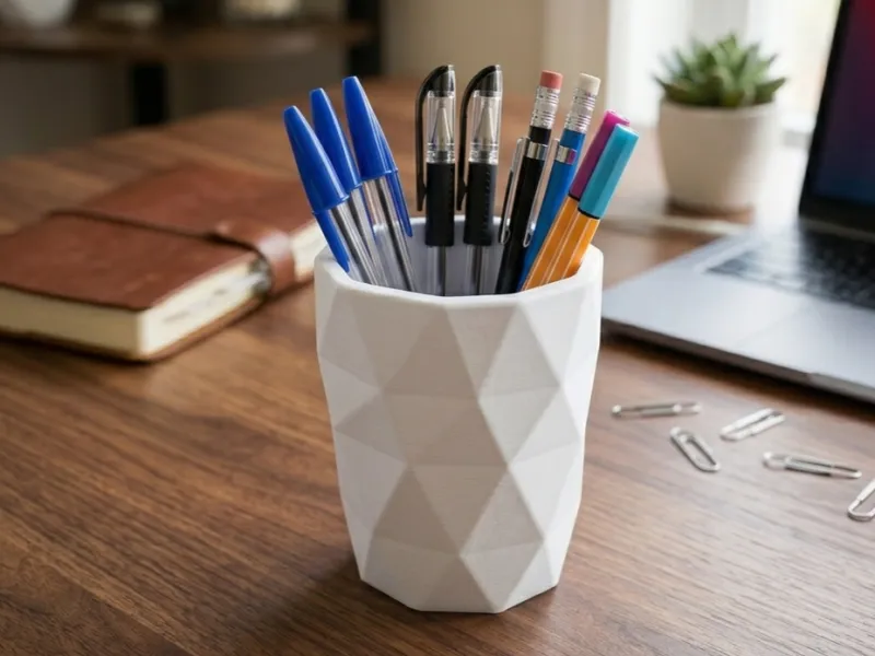 Modern Low Poly Pen Holder