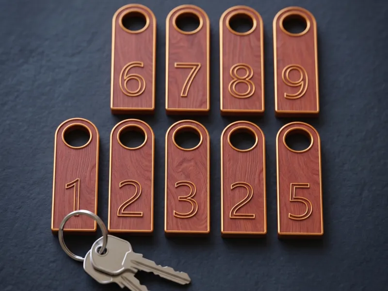 Customizable Keychain / key name tag  with numbers 1 - 9
