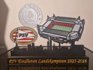 PSV Art stand with Stadium and Dutch league champ  2025-2026