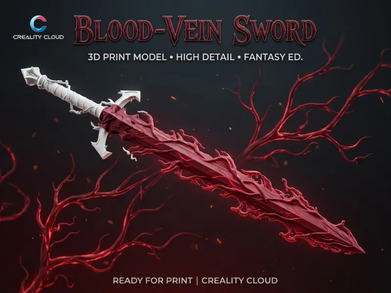 Blood-Vein Sword Life-Size Fantasy Prop 6-Part Assem
