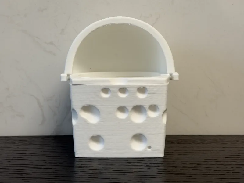 Mini kaas-prullenbak voor op het bureau