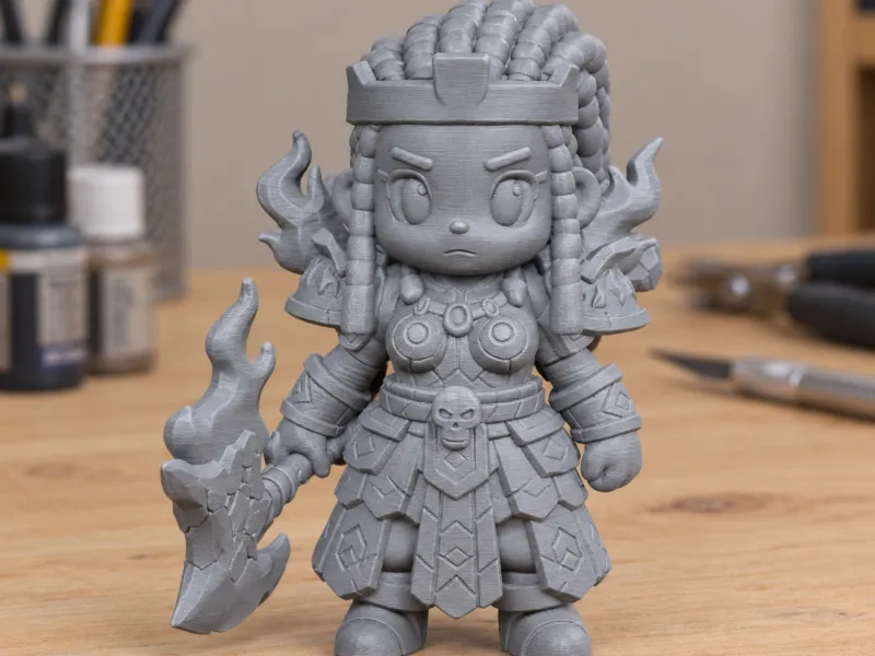 Cinda Corazonforja évoluée, figurine inspirée de RAID