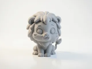 Cute Lion Figurine Chibi Animal 3D Printable