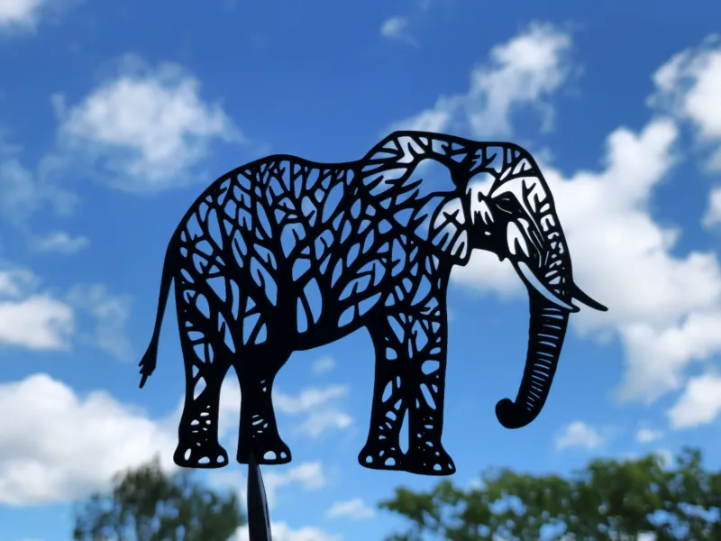 Elegant Elephant Forest Pattern 2D Wall Art