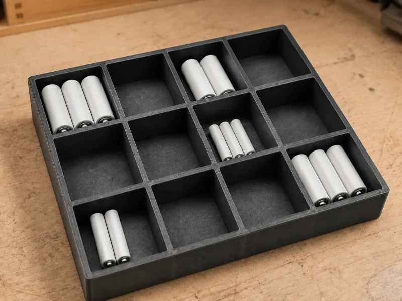12-Bin AA/AAA Battery Organizer Tray — Original
