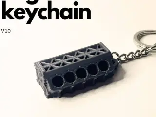 Engine block V10 keychain