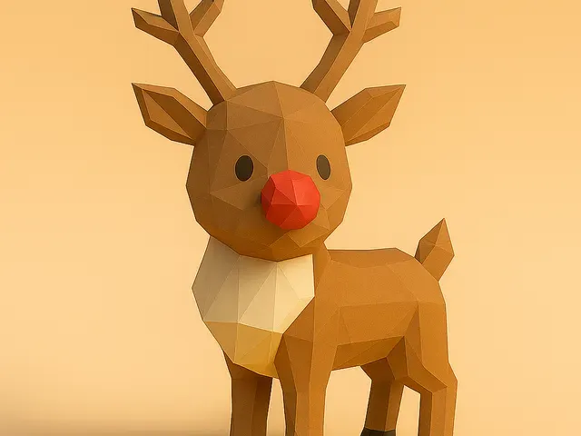 Low Poly Reindeer 3D Model