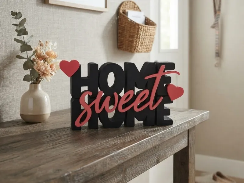 Home Sweet Home Sign – Modern Tabletop Decoration