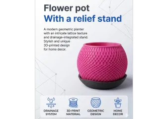 Geometric Planter with Stand Modern Lattice Flower Pot
