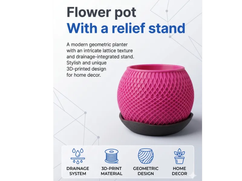 Geometrischer Pflanztopf mit Ständer – moderner Blumentopf mit Gitterdesign