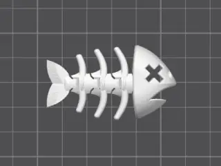 Flexi Fish Bone Keychain Keyring