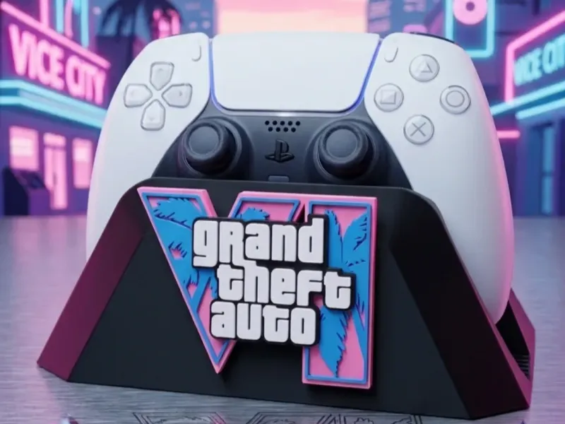 In het Frans: GTA VI Controllerhouder – Station