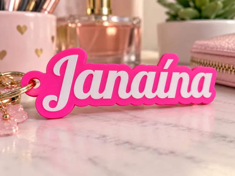 Personalisierter Schlüsselanhänger Name Janaína 3D-Schlüsselanhänger