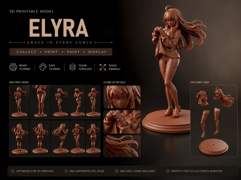 ELYRA — 3D Printable Character Figure