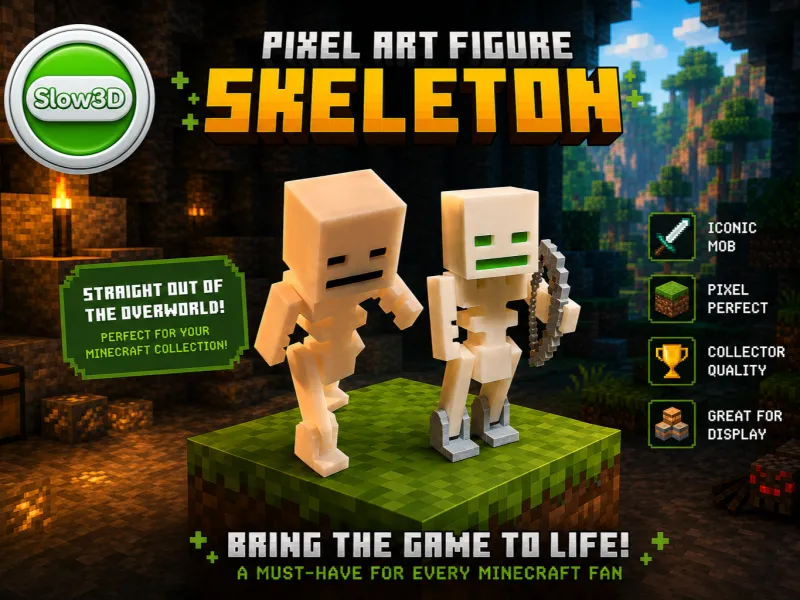 Pixel Skeleton - Articulated - Minecraft inspired