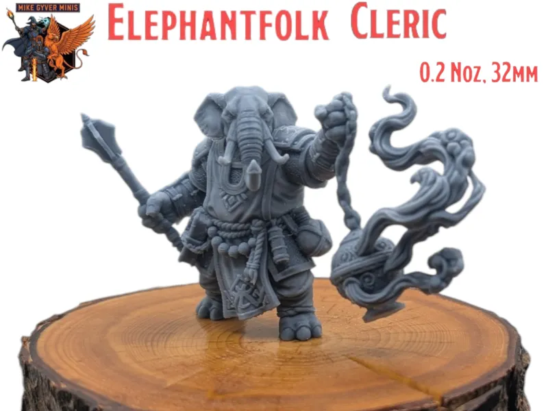 Elefantenvolk-Kleriker - MGM druckfertige Miniatur