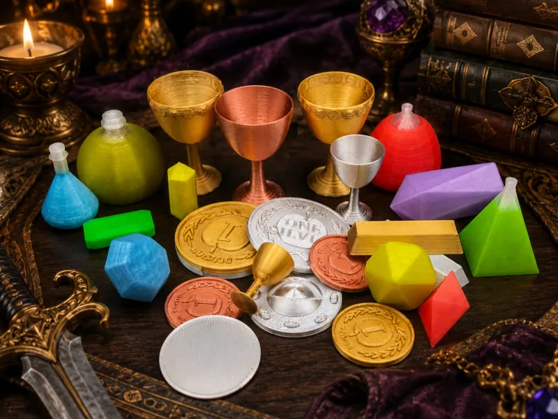 ¡Tesoros, piedras preciosas y pociones! - Colección de fantasía