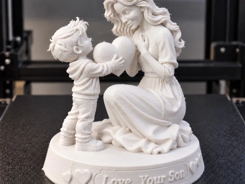 Love, Your Son STL | Mother and Son Heart Statue