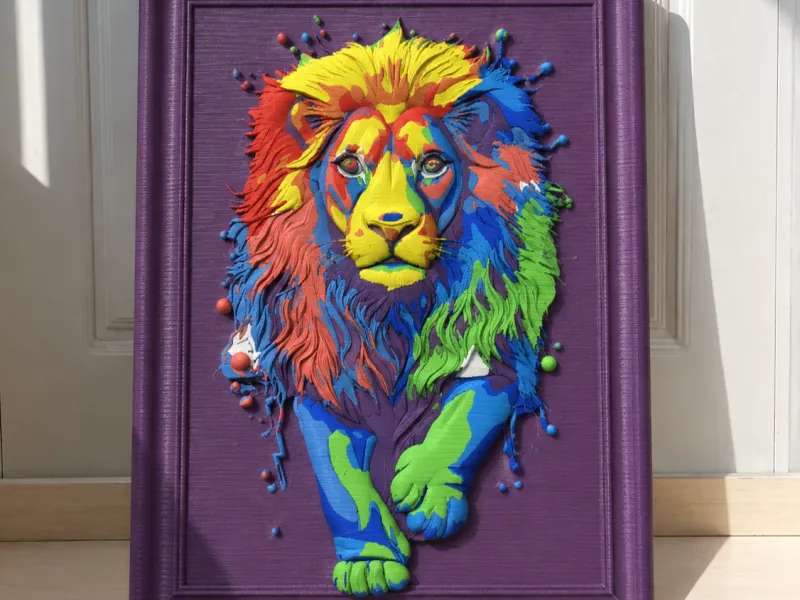 León al estilo Colorful Splash Pop Art