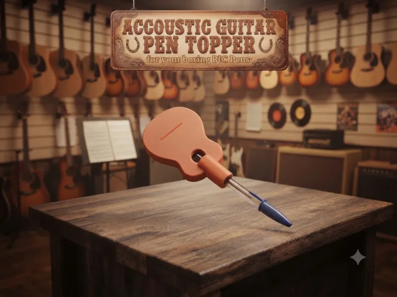 Accoustic Guitar Pen Topper (For BIC Pens)